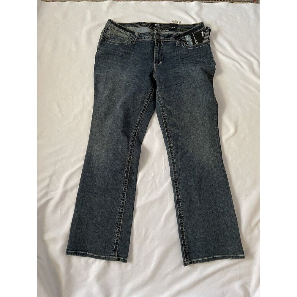 A.N.A Woman Dark Wash Low Rise Fashion Boot Cut Jeans 16W Modern Fit Cotton Blen